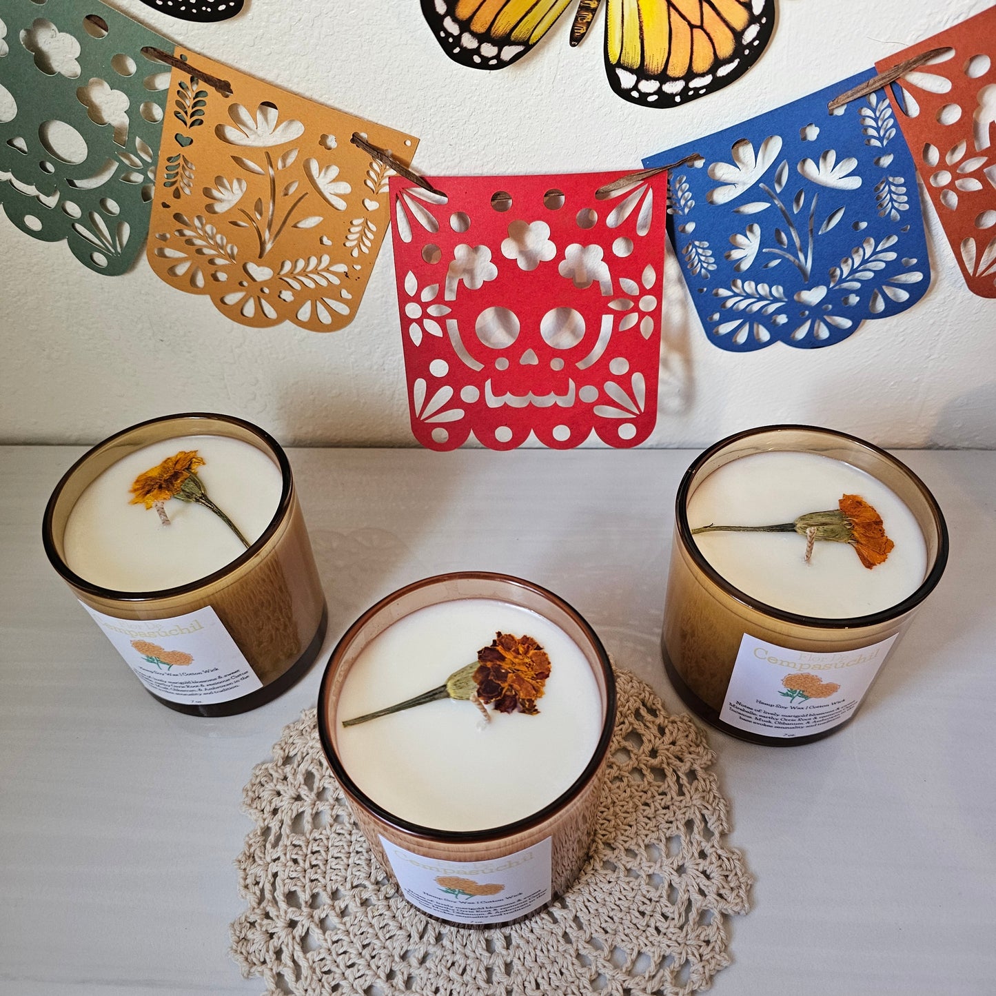 Flor De Cempasúchil - Dia De Meurtos Handcrafted Candle