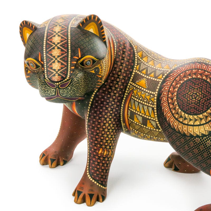 Masterpiece Fierce Jaguar - Oaxacan Alebrije Wood Carving - Nestor Melchor