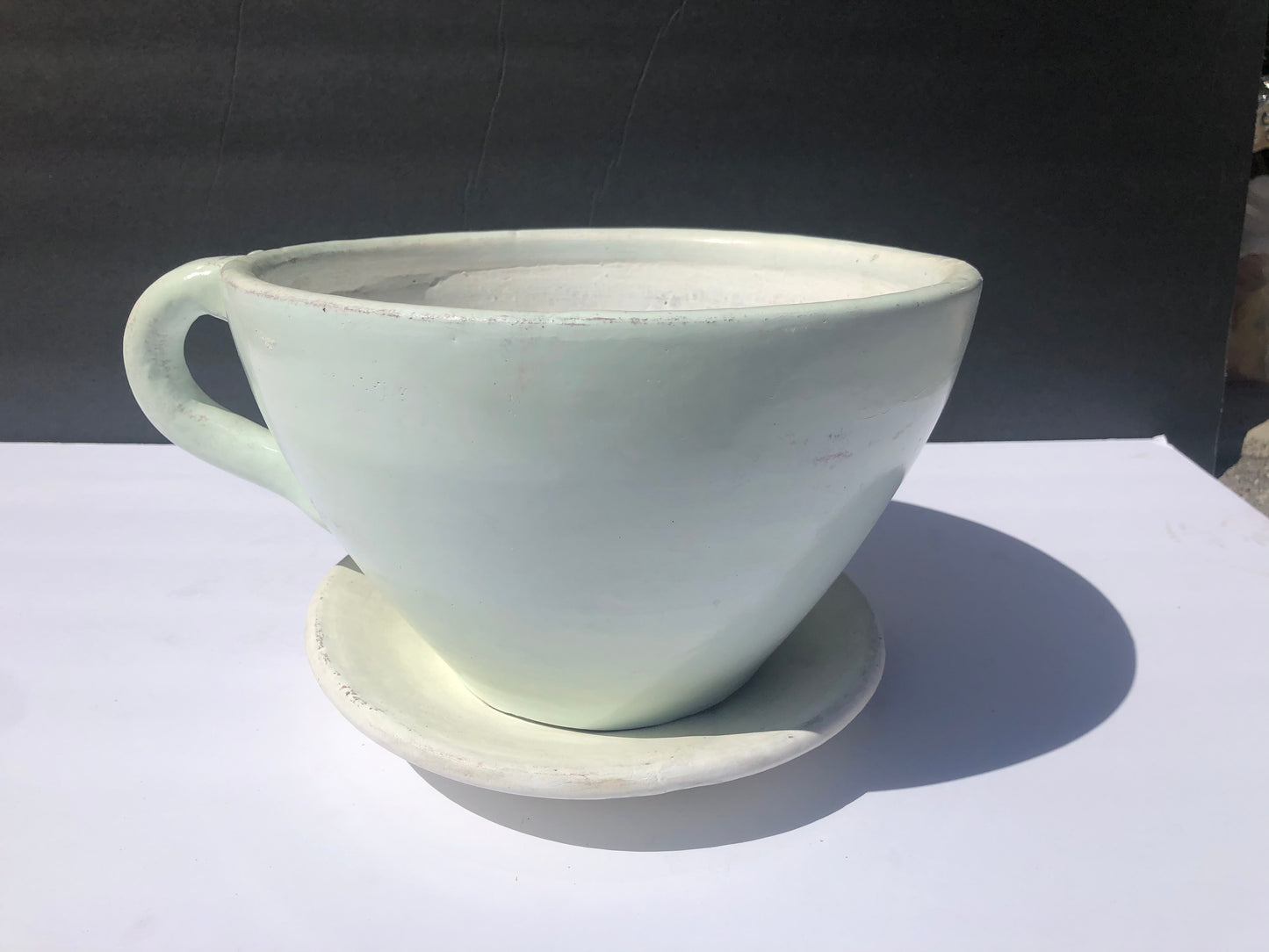 Terracota Saucer With Plant Pot Farmhouse Style Tea Cup Planter