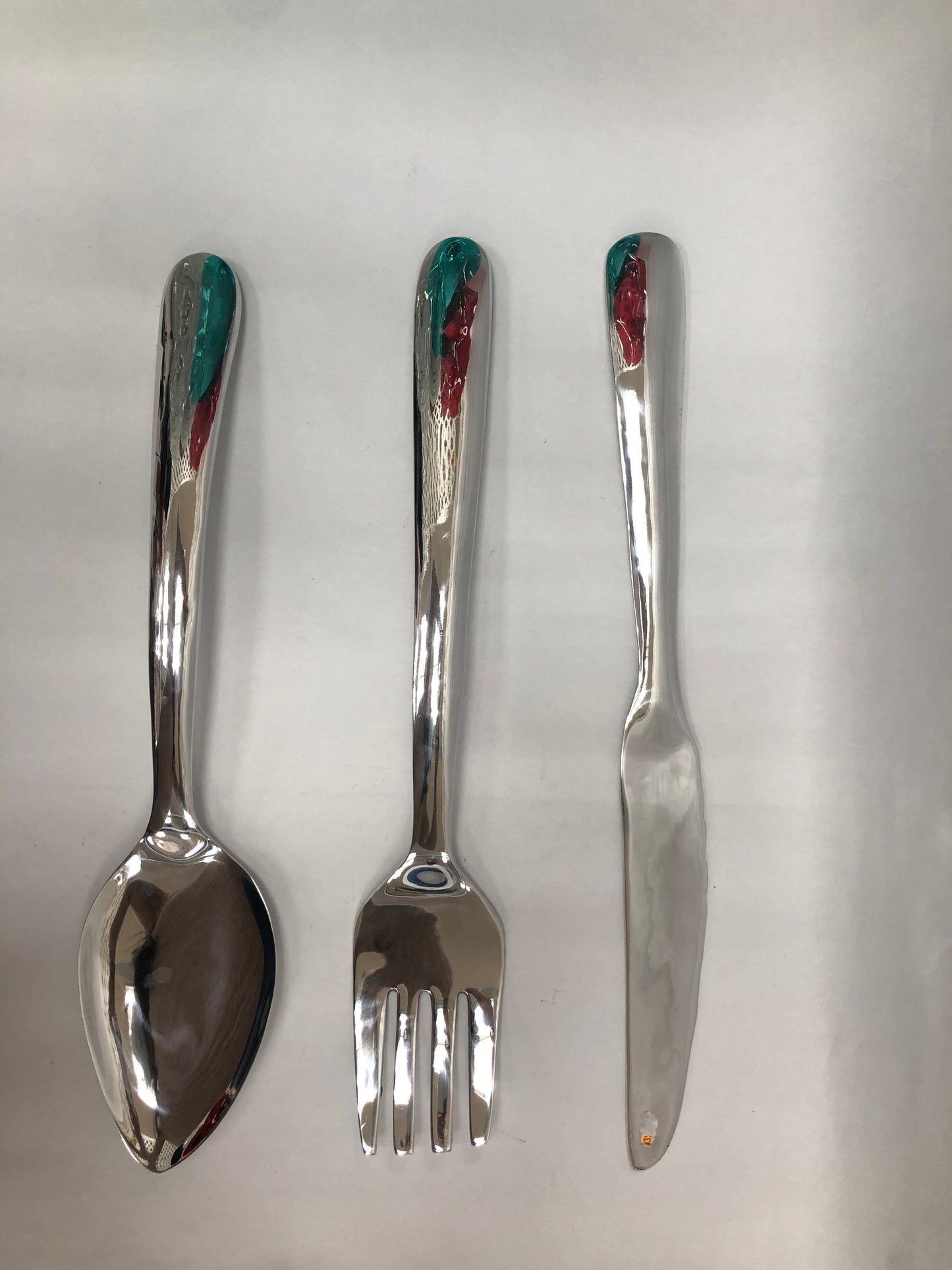 Giant Fork And Spoon Wall Decor 22 Inch Oversized Silver Wall Utensils
