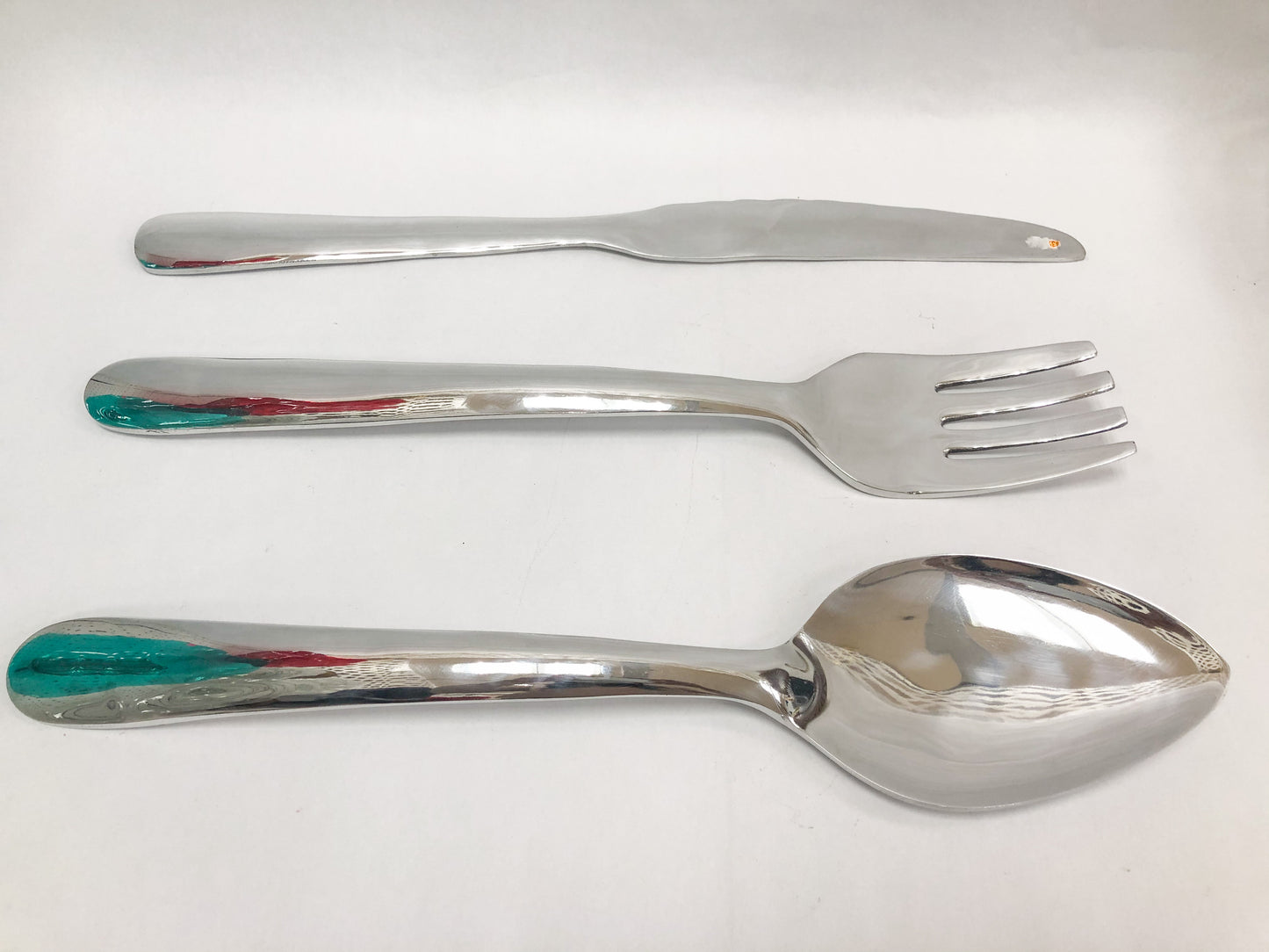 Giant Fork And Spoon Wall Decor 22 Inch Oversized Silver Wall Utensils