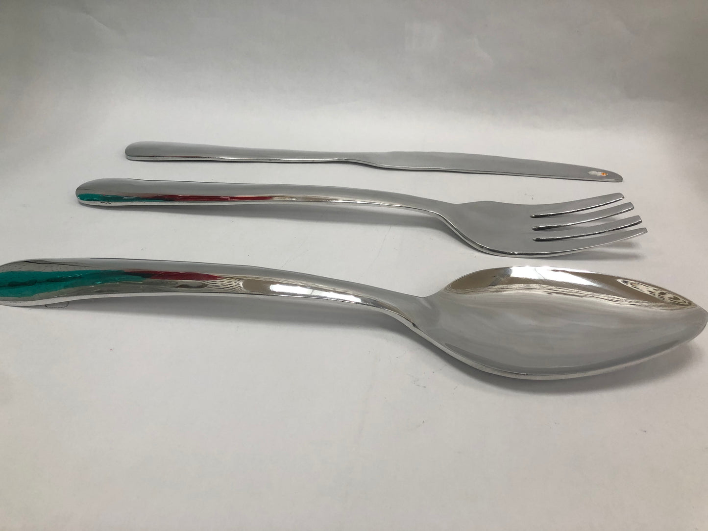 Giant Fork And Spoon Wall Decor 22 Inch Oversized Silver Wall Utensils