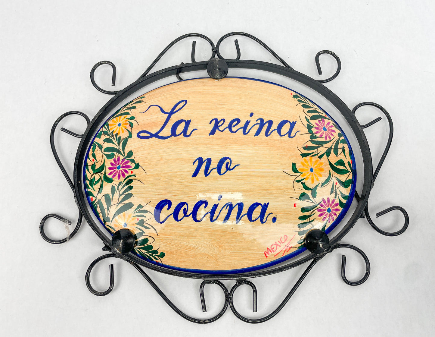 Talavera Wall Decor Mexican Ceramic Wall Art With Metal 13 15 Inches Welcome Bienvenidos