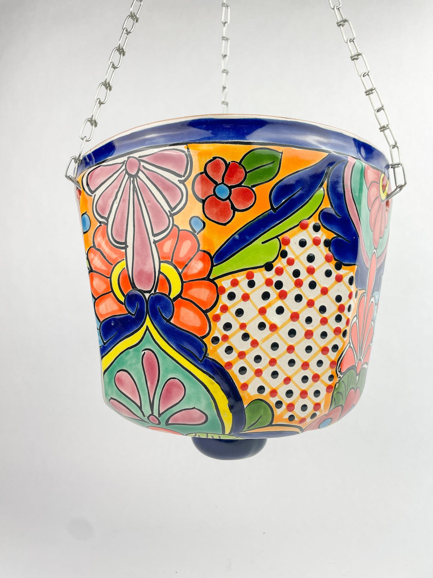 Talavera Hanging Planter Talavera Pottery With Metal Chain