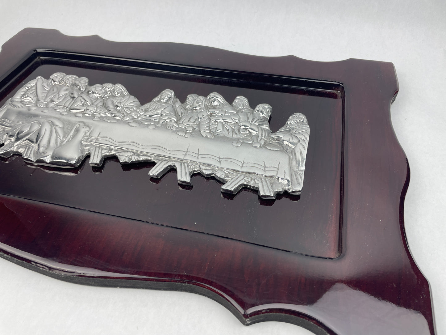 Wooden Last Supper Wall Decor Pewter 3D Wall Frame Ultima Cena