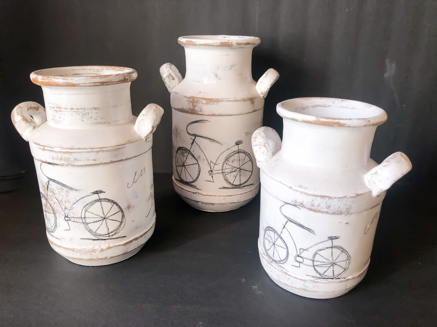 Milk Can Decor Clay Vases Vintage Farmhouse Style Set Juego Lecheras