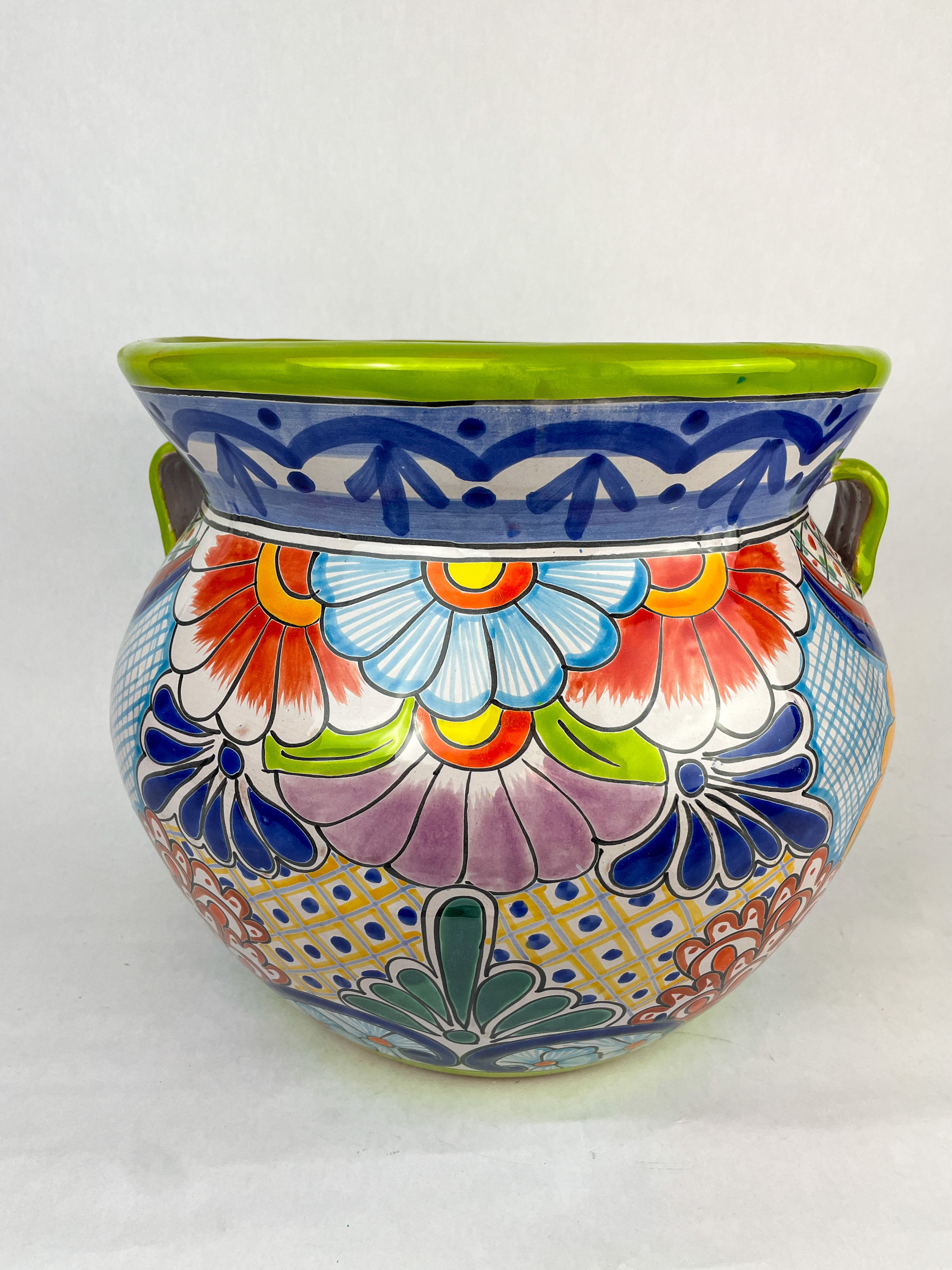 home depot ceramic flower pots Mexican Planter Large Talavera Planter 13 Inches – TheMexHub