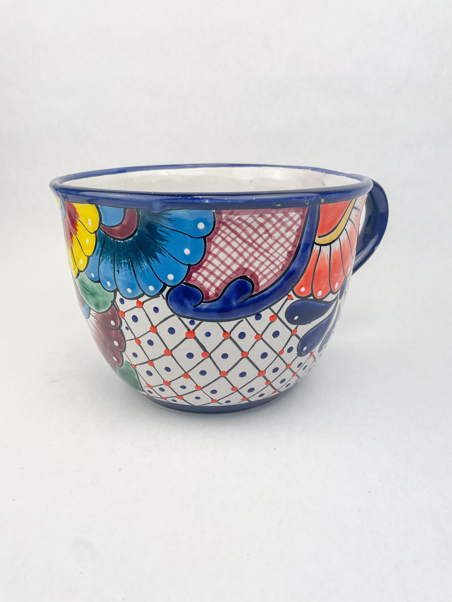 Talavera Flower Pot With Drainage Water Tray Tea Coffee Cup