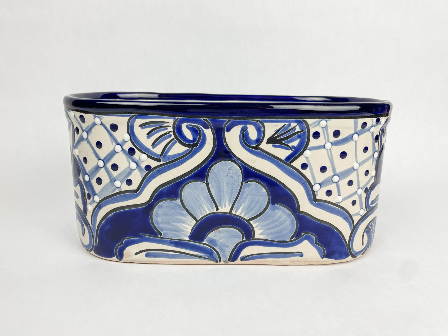 Mexican Talavera Oval Planter 9 1/2 Inches Talavera Pottery