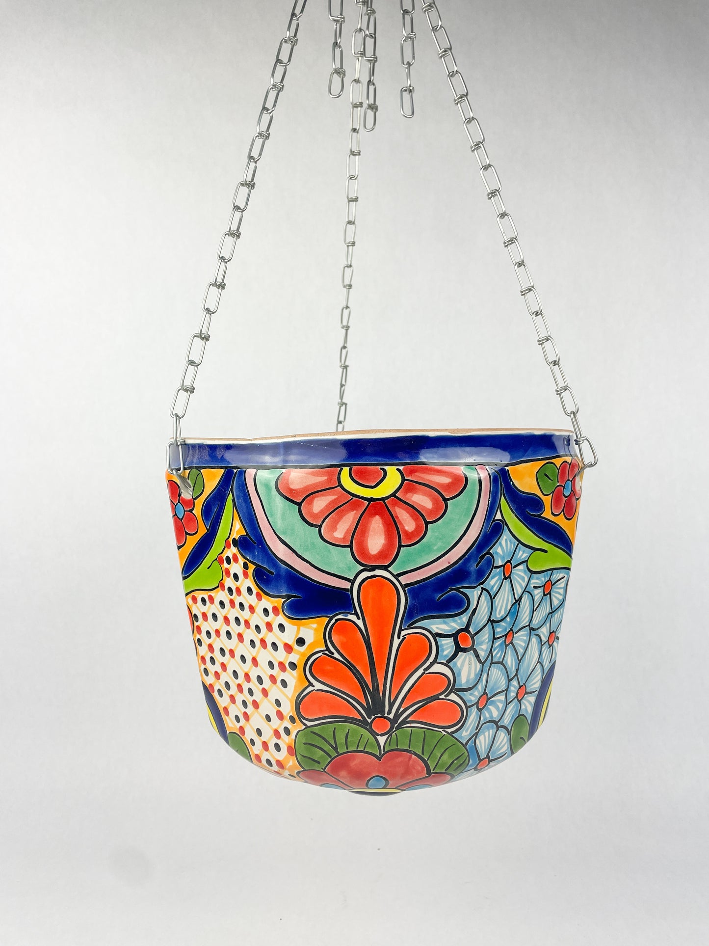 Talavera Hanging Planter Talavera Pottery With Metal Chain