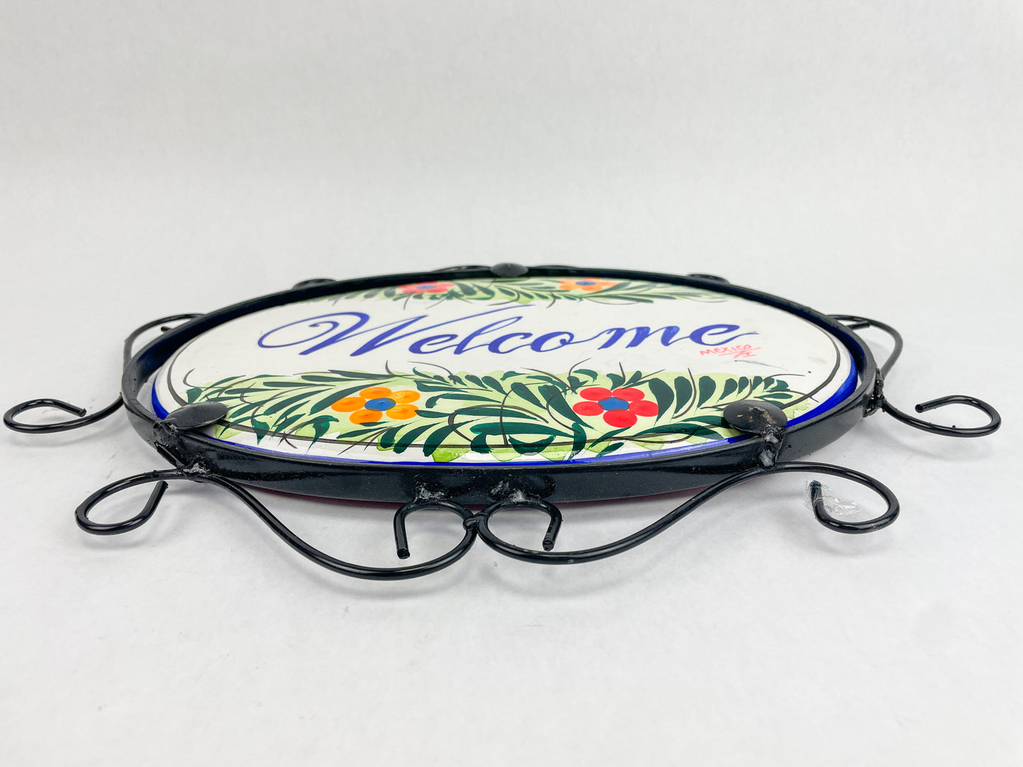 Talavera Wall Decor Mexican Ceramic Wall Art With Metal 13 15 Inches Welcome Bienvenidos