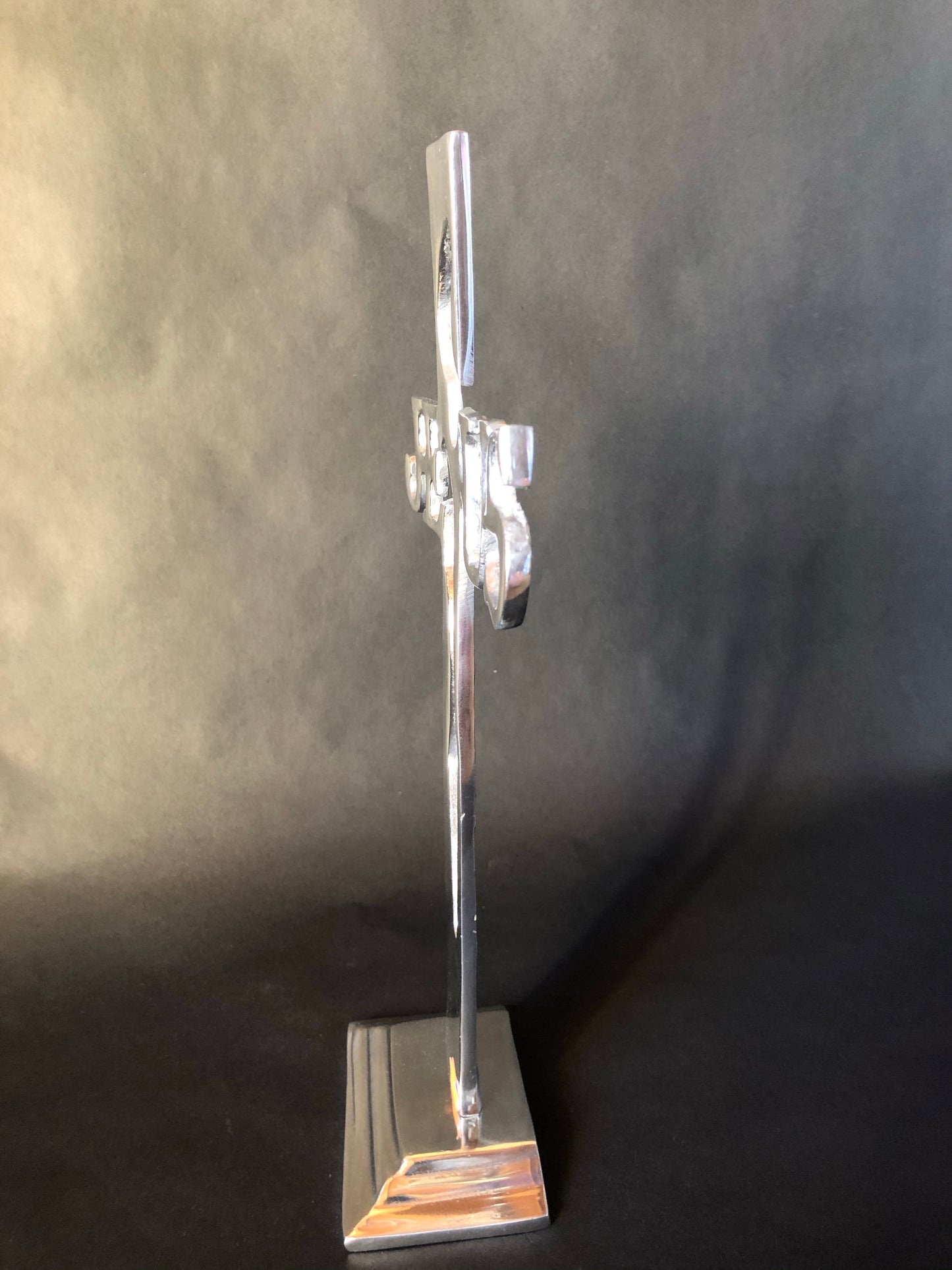 Jesus Cross Statue Standing Cross Pewter Silver Cross