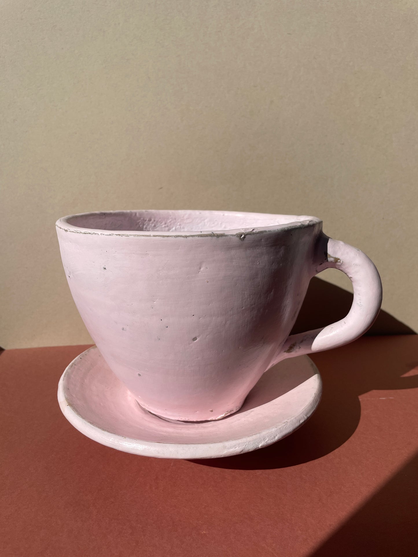 Terracota Saucer With Plant Pot Farmhouse Style Tea Cup Planter