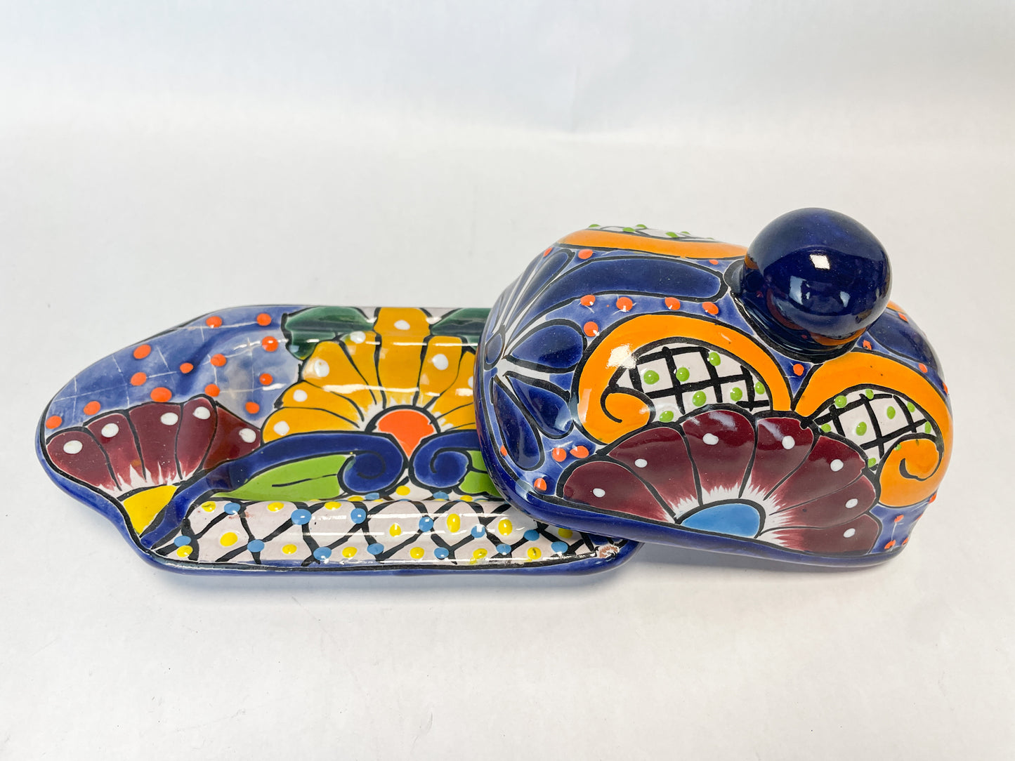 Talavera Butter Dish Mexican Butter Dish Butter Holder Mexican Pottery Talavera pottery