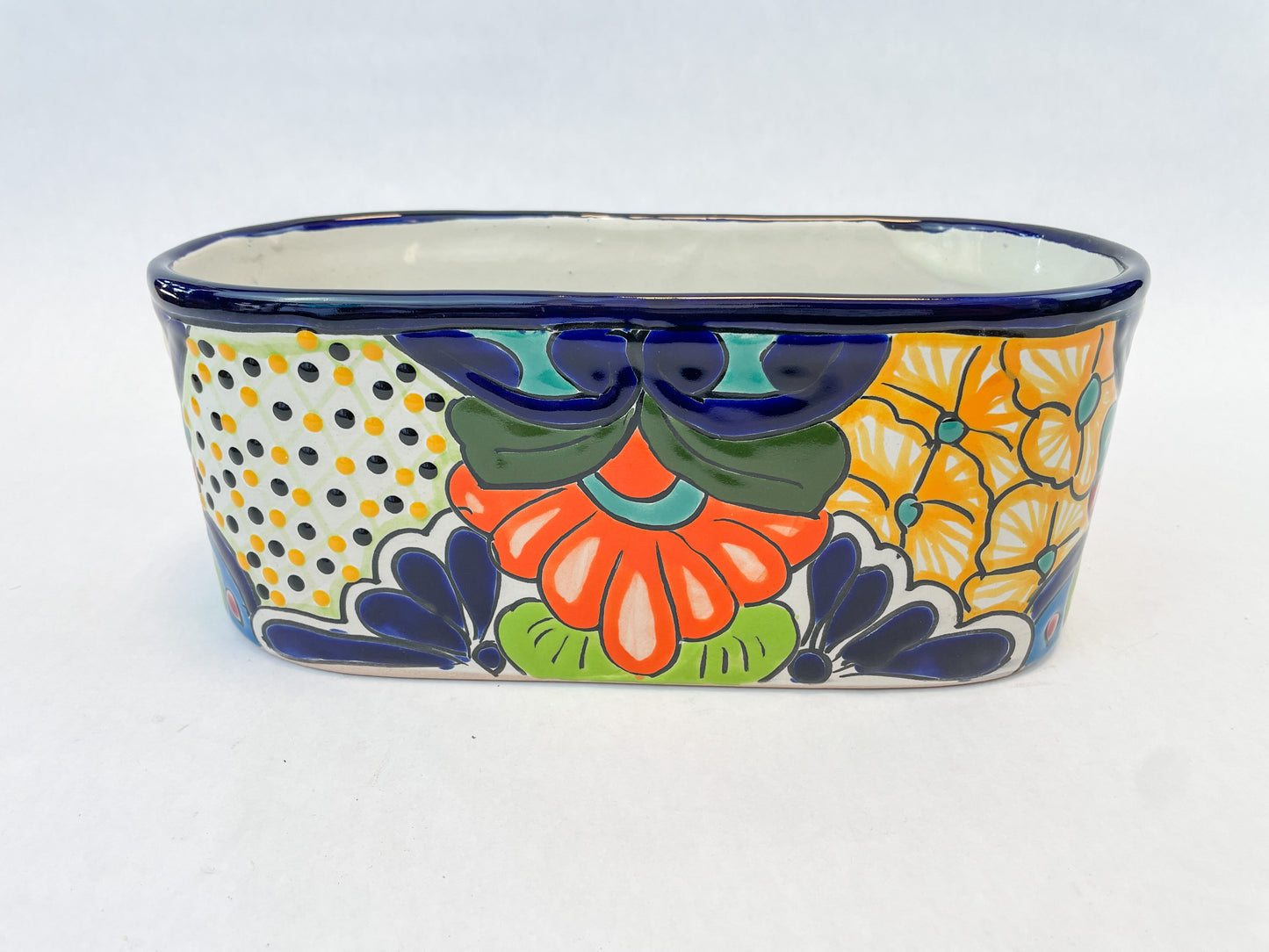 Mexican Talavera Oval Planter 9 1/2 Inches Talavera Pottery