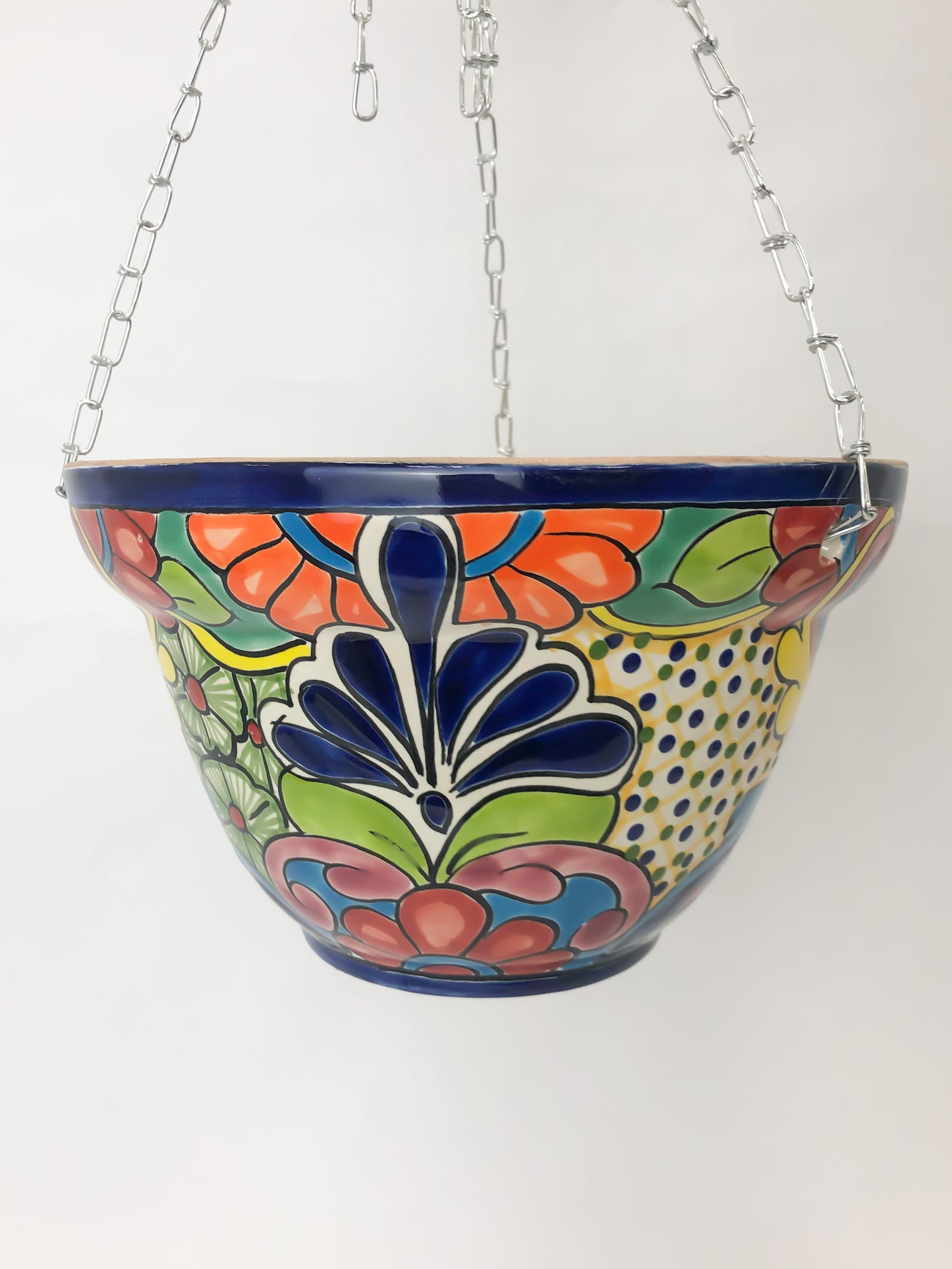 Talavera Hanging Planter Talavera Pottery With Metal Chain