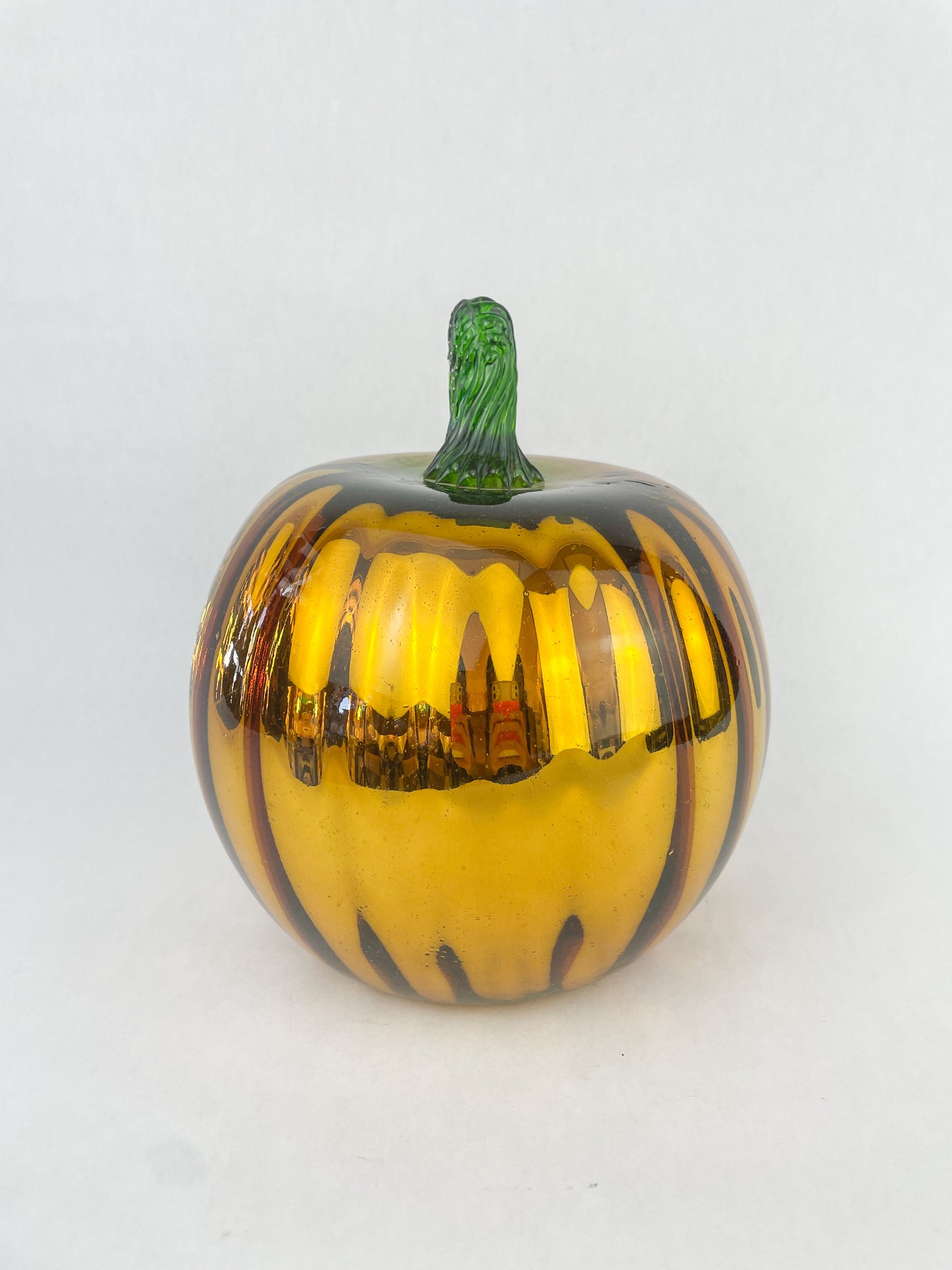 Blown Glass Decorative Pumpkins Metallic Blown Glass Silver