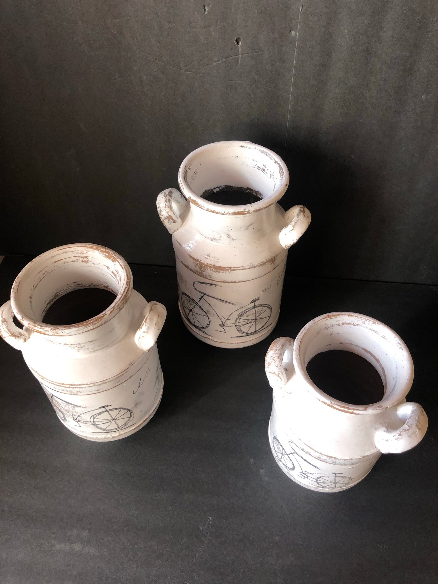 Milk Can Decor Clay Vases Vintage Farmhouse Style Set Juego Lecheras