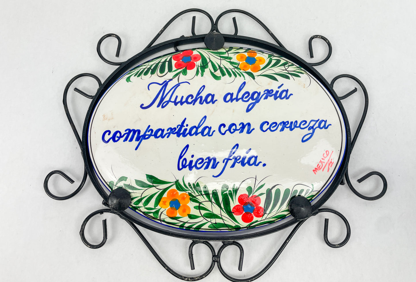 Talavera Wall Decor Mexican Ceramic Wall Art With Metal 13 15 Inches Welcome Bienvenidos
