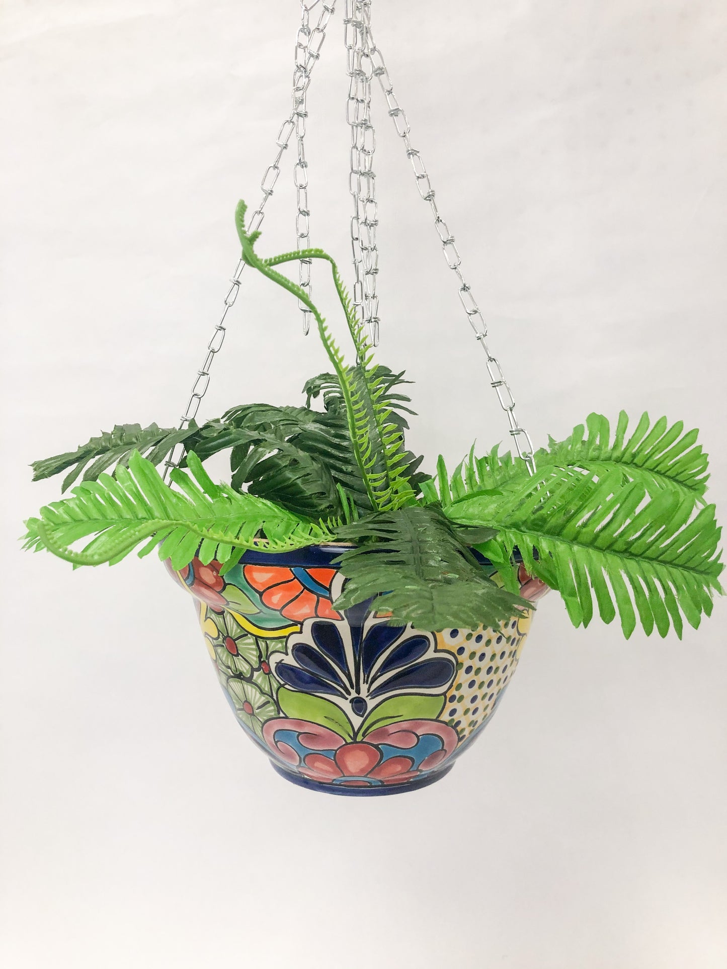 Talavera Hanging Planter Talavera Pottery With Metal Chain