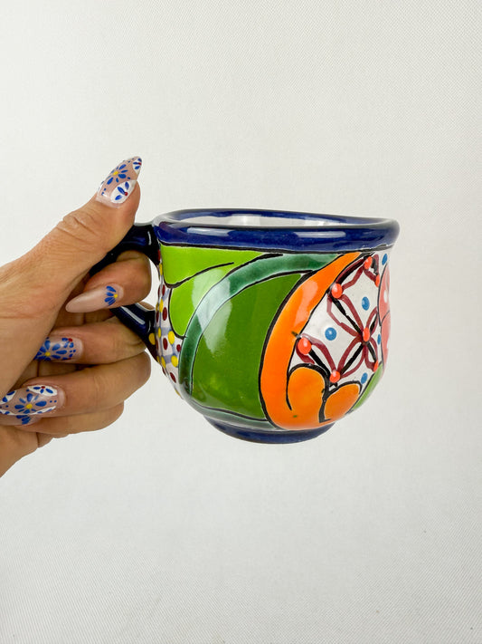 Talavera Coffee Mug Multicolor Taza Con Plato Talavera