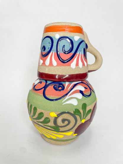 Jalisco Engobe Botellon de Barro Small Clay Botellon Clay Bottle Mexican Water Bottle Mexican Water Jug Mexican Water Pitcher