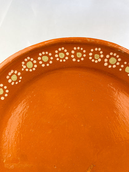 Mexican Clay Plates Set of 4 Round Mexican Clay Dinner Plates Mexican Plates Plato Barro Trinche Lead Free Traditional Mexican Plates