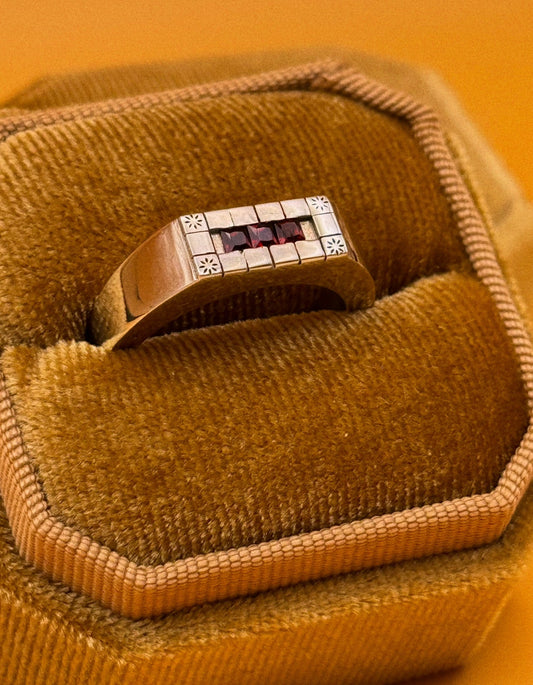 Elena Solid Gold Ring Mexican Inspired Handmade Ring