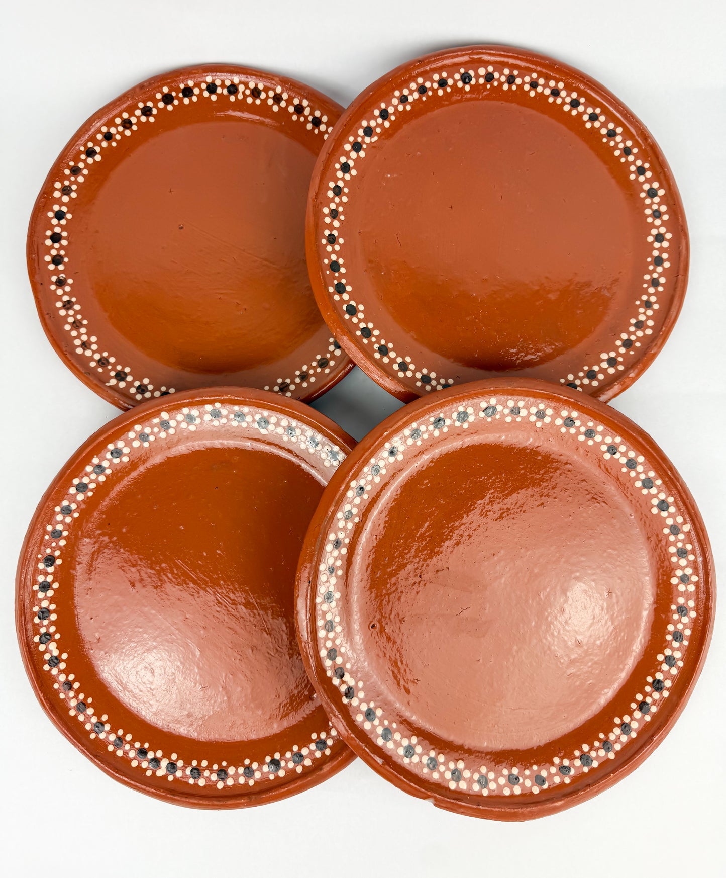 Mexican Clay Plates Round Set 4pc - Platos Barro