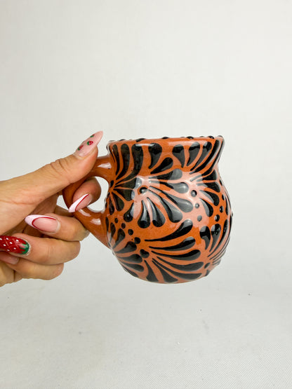 Mexican Clay Mugs Black Engobe - Tazas De Barro Jarrito