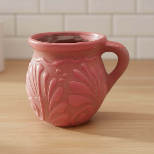 Wholesale Pink Talavera Mug | Authentic Handmade Mexican Clay Jarrito