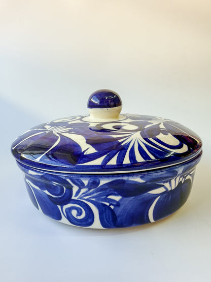 Ceramic Tortilla Warmer Blue White - Tortillero