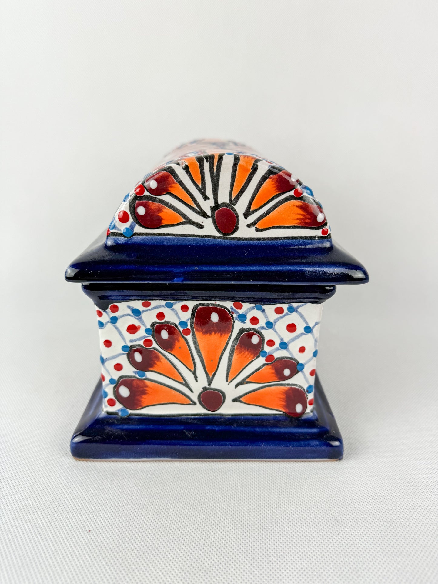 Mexican Pottery Chest Trinket Box Talavera Baul