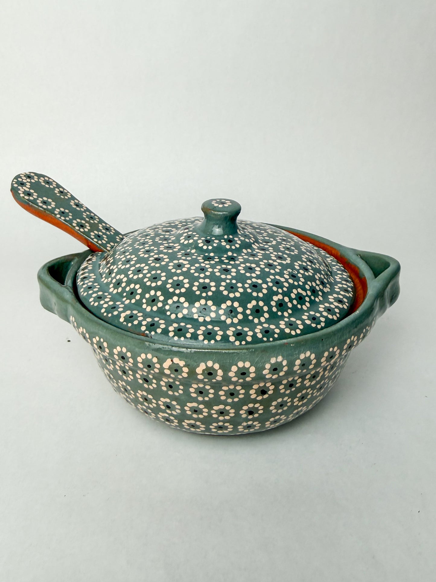 Michoacan Capulineado Clay Small Cazuelas - Cazuelitas De Barro