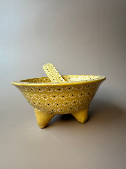 Michoacan Mexican Clay Molcajete Mexican Clay Bowl With Spoon Salsa Bowl With Spoon Traditional Mexican Bowl