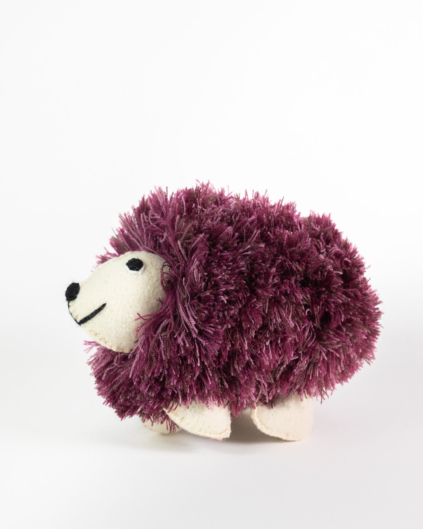 Plum Berry Handmade Plush Stuffed Hedgehog