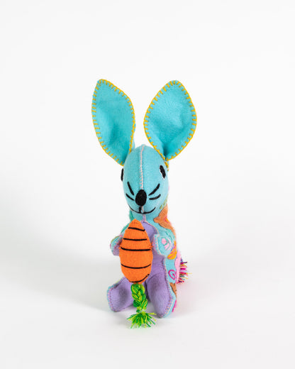 Turquoise Handmade Plush Stuffed Bunny