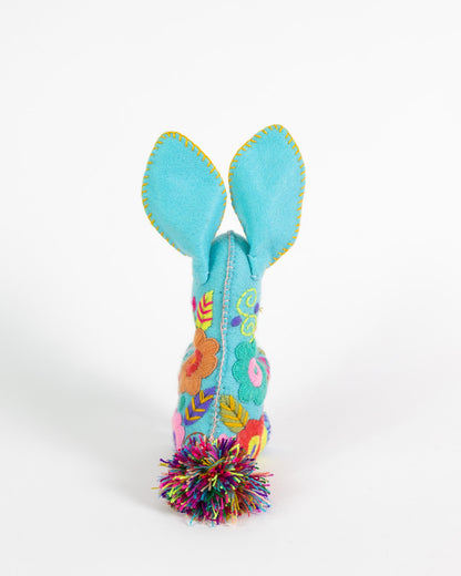 Turquoise Handmade Plush Stuffed Bunny