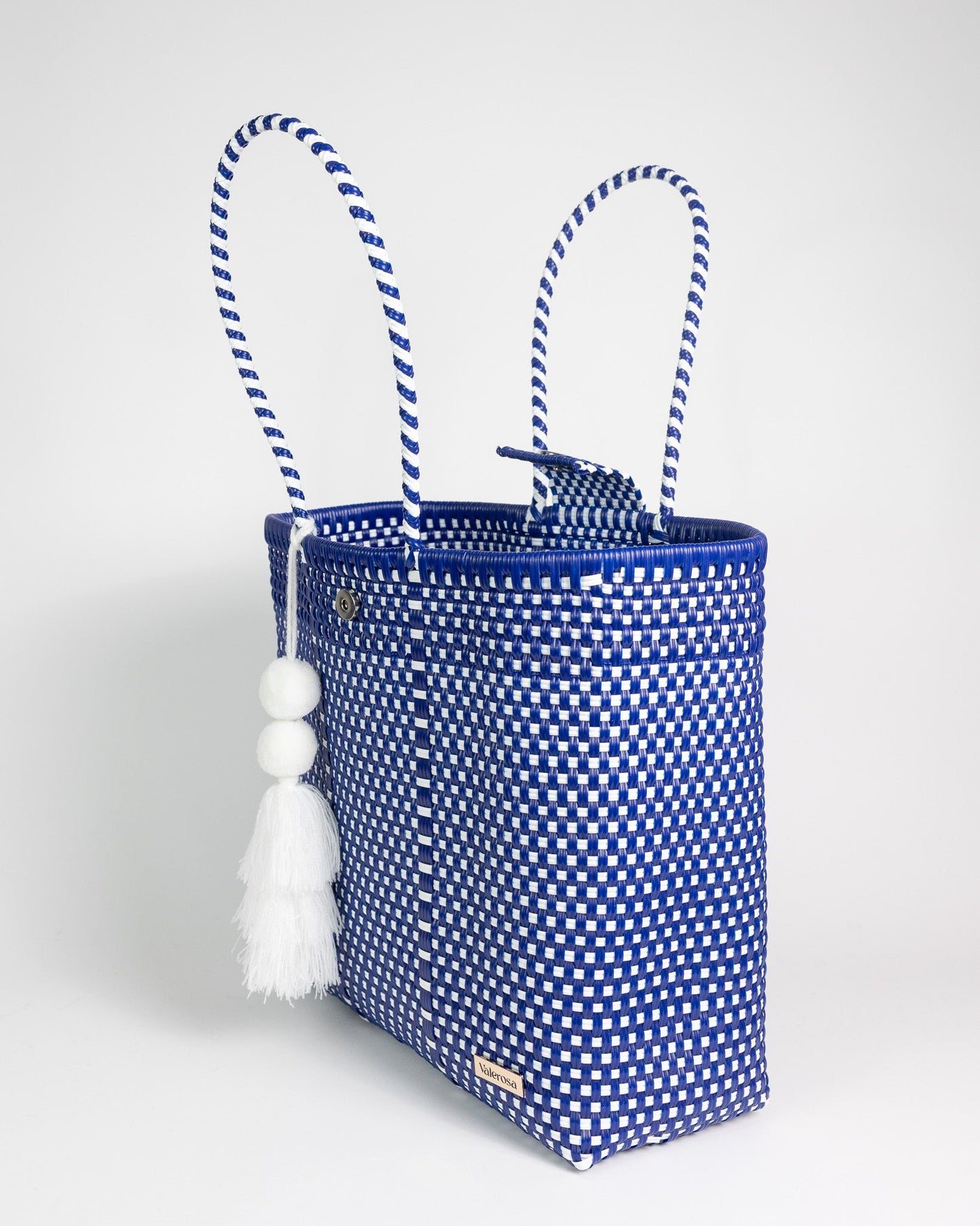 Navy and White Checkered Hombro Bag