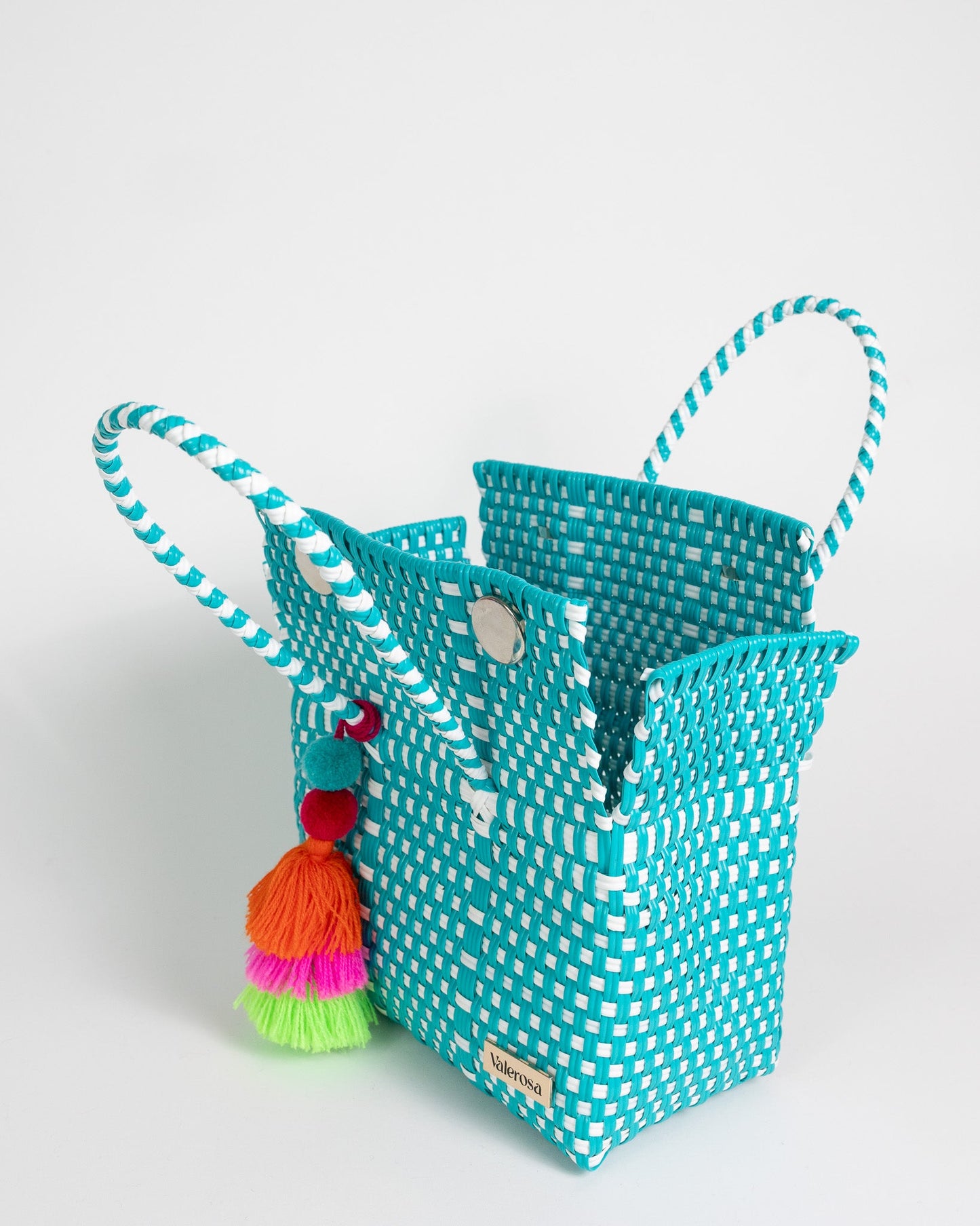 Dark Teal and White Checkered Mini Purse