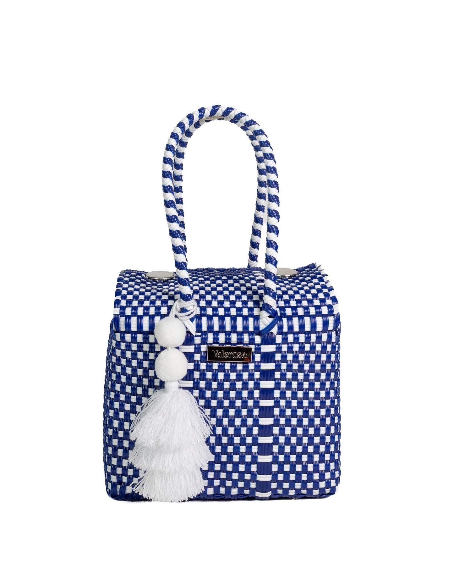 Navy and White Checkered Mini Purse