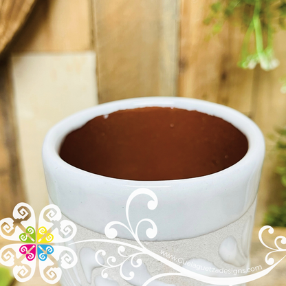 Set of White Espiga Cilindro Tall Cup - Set Clay Cup