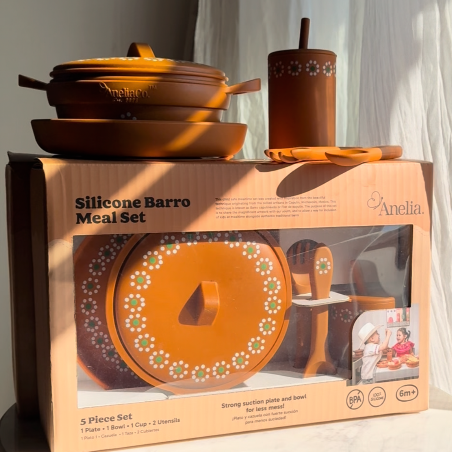 PRE ORDER (Read Description) Mexican Clay Plate Baby Mexican Inspired Silicone Barro Meal Set