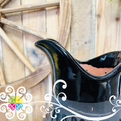 Black/Black Espiga Large Pato Clay Pitcher - Jarro de Barro