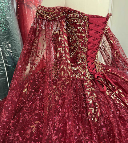 (LIVE 15 ) 15 ball gown mesh sleeves removeable