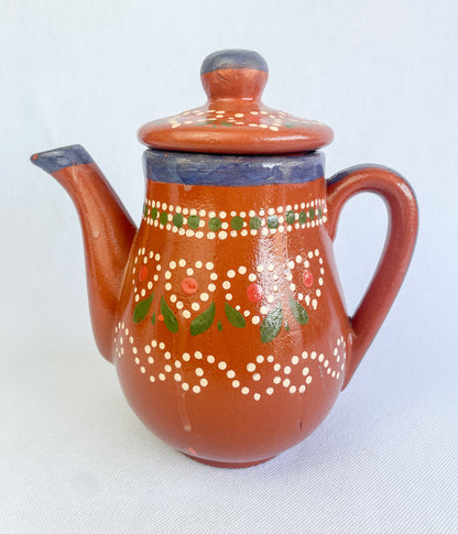 Michoacan Mexican Tea Pot Tetera de Barro Lead Free Pottery Tea Pot Mexican Clay Pot