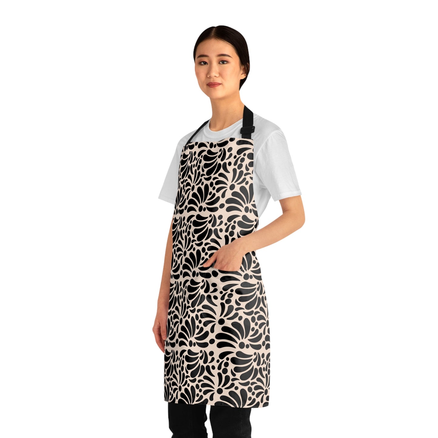 Black Talavera Design Apron - Mandil Talavera Negro