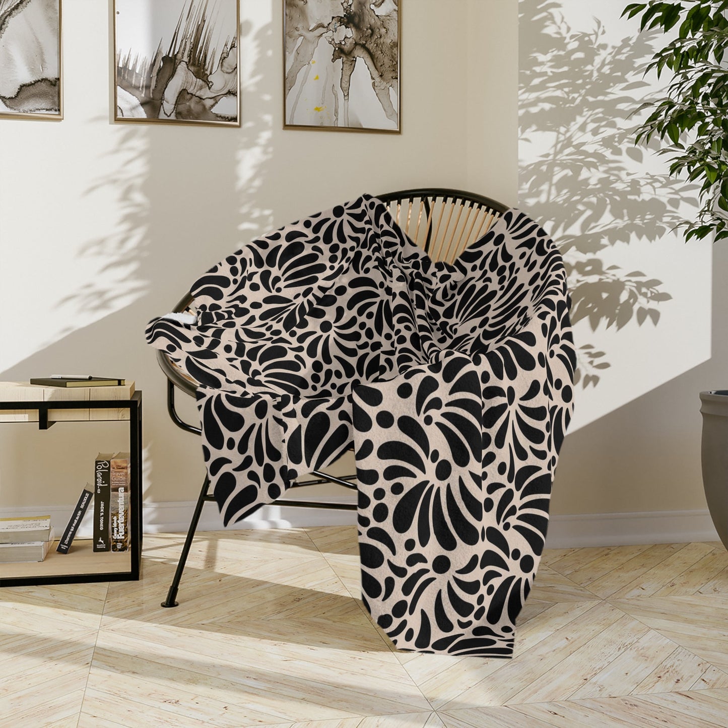 Black Talavera Soft Blanket - Covina Talavera Negra