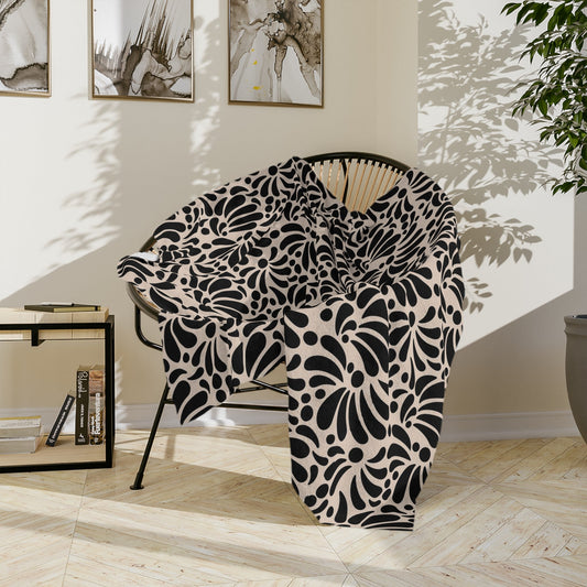 Black Talavera Soft Blanket - Covina Talavera Negra