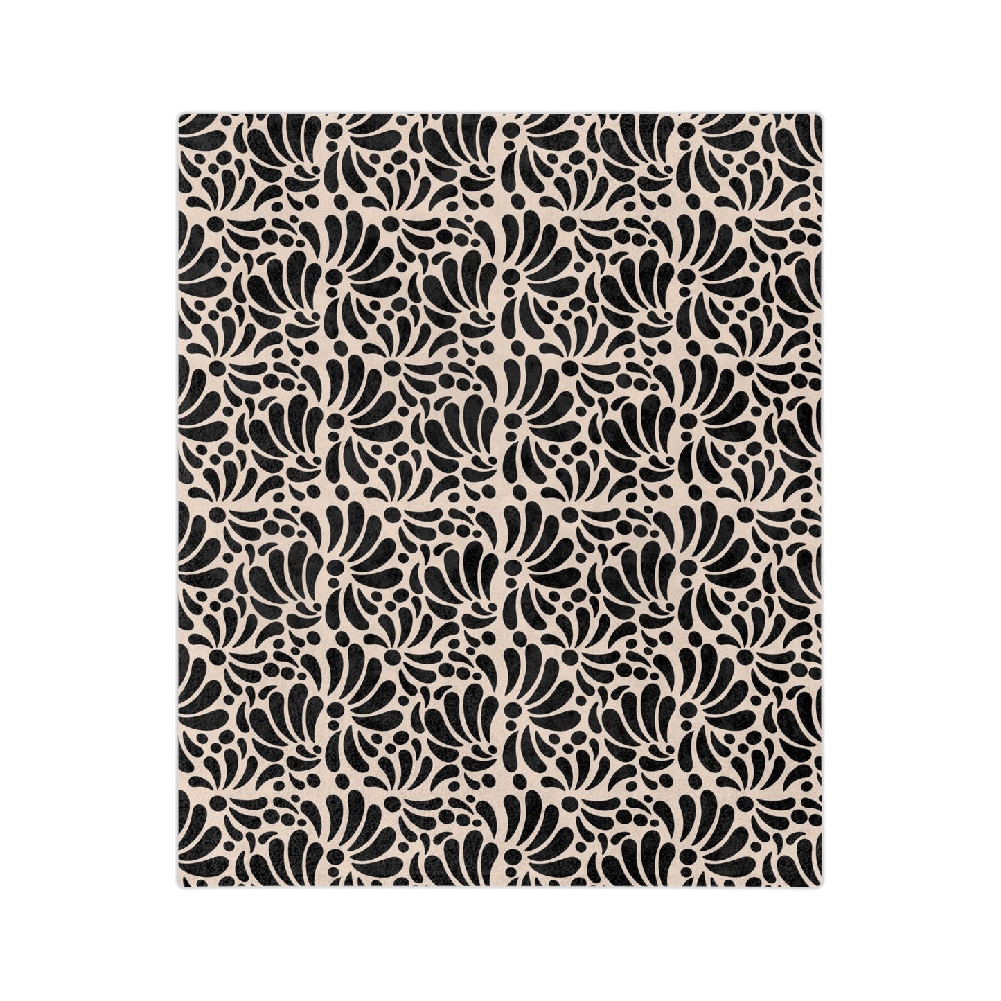 Black Talavera Soft Blanket - Covina Talavera Negra
